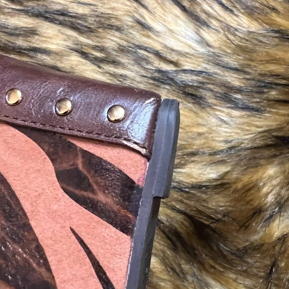 Brown and Black Wedge Shoes with Strappy Design and Smooth Finish - Picture 4 of 4